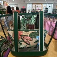 [S] KATE SPADE KH451 CLARE SEE THROUGH FER TOTE,GREEN MULTI, 196021504631 (SKS1303)