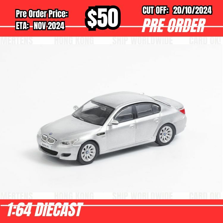 PO-$50  * Shadow * 1:64 BMW 5 M5 E60 Silver [OD14/10]