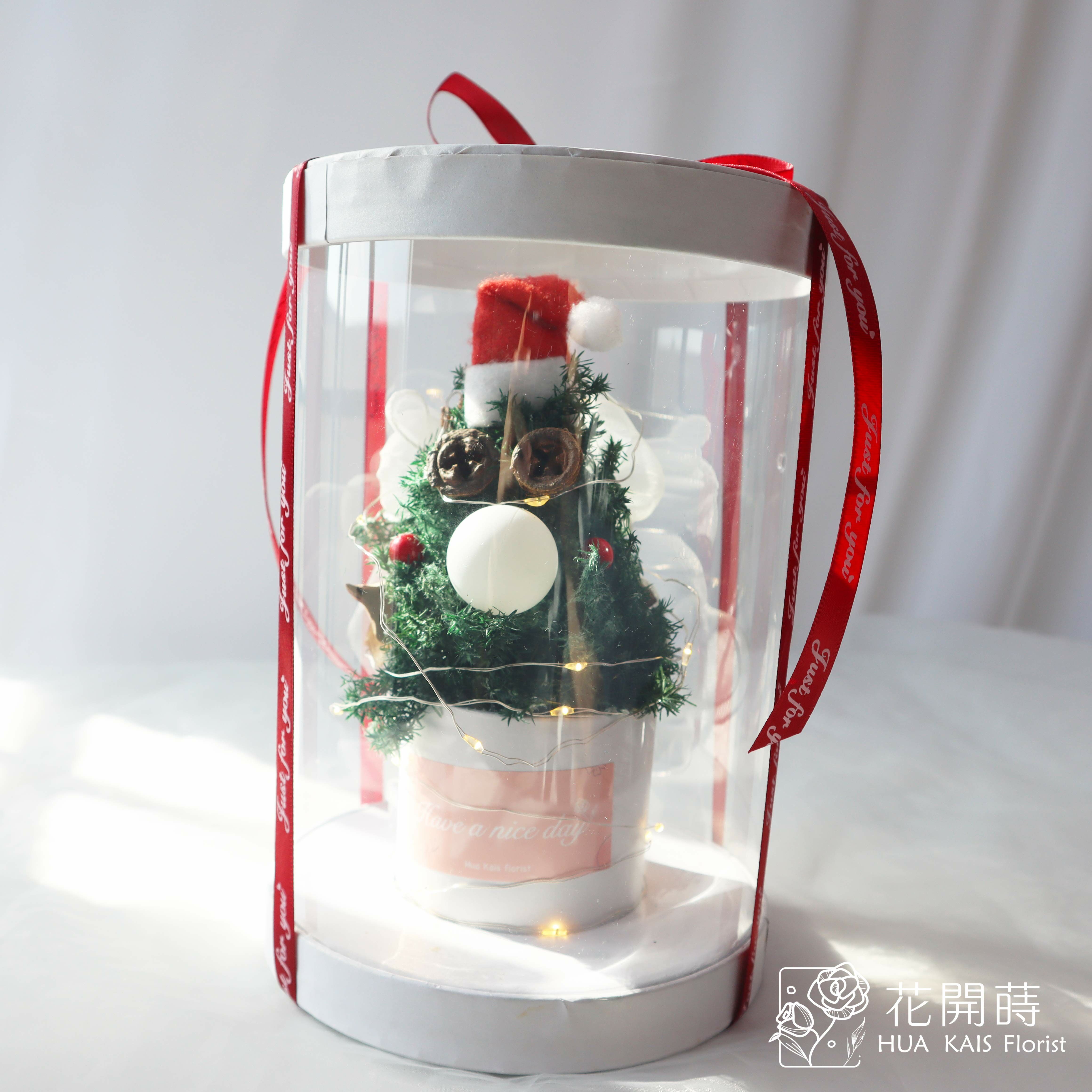 聖誕紙筒花|聖誕小公公紙筒花|開幕小盆栽|生日禮物|辦公桌小盆花|交換禮物