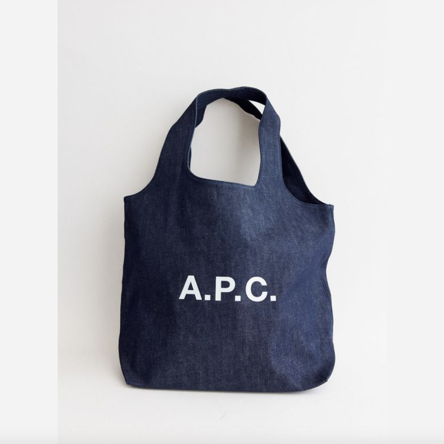 A.P.C. NINON SMALL TOTE BAG Ninon Logo Printed Denim