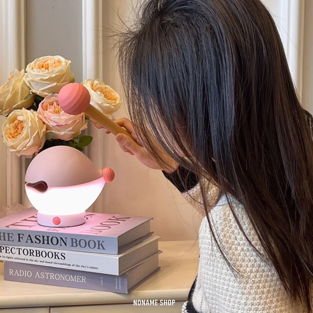 木魚 小夜燈 舒壓 逗趣 敲敲燈 四色