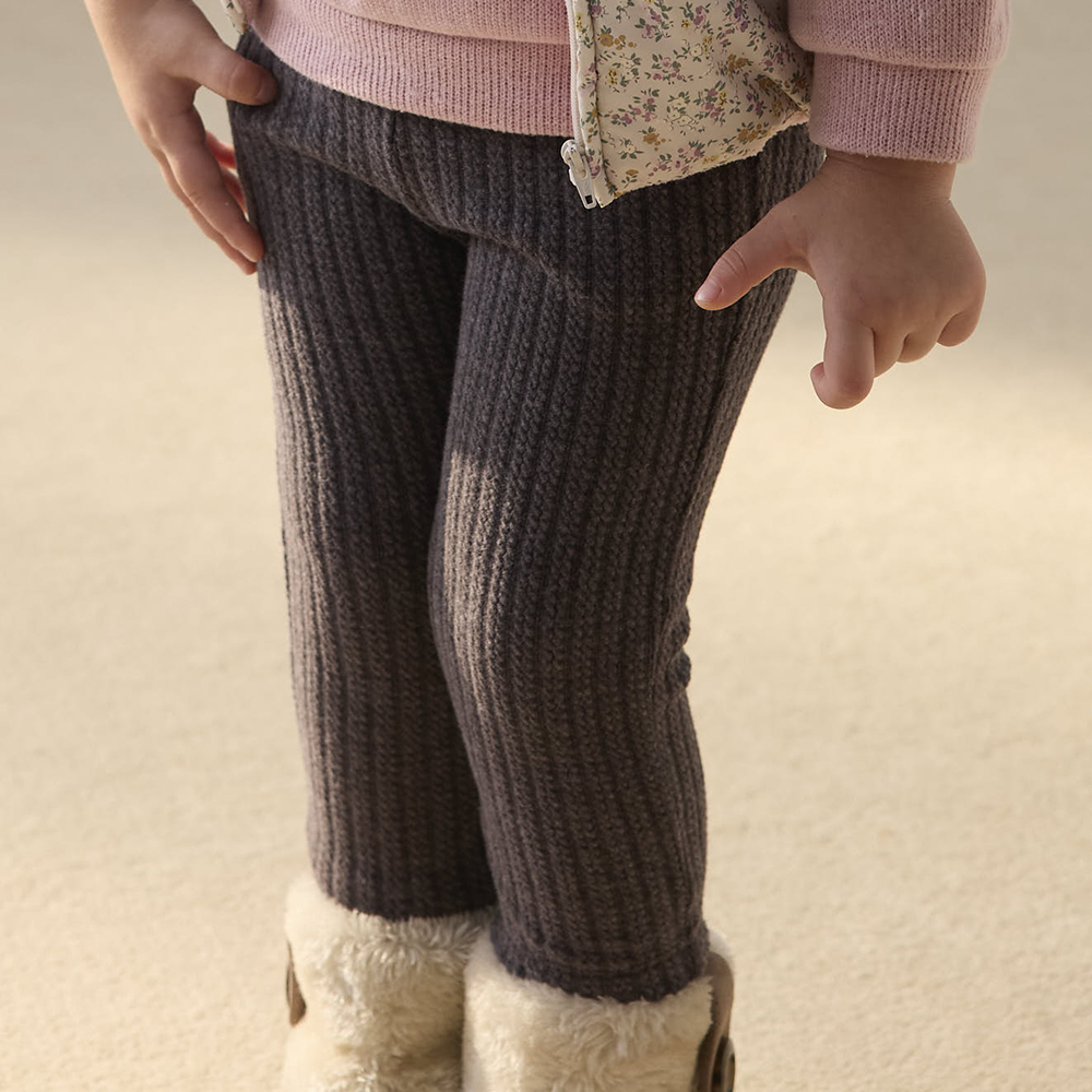 PIPPY 暖暖彈性棉鬆緊長褲 深灰