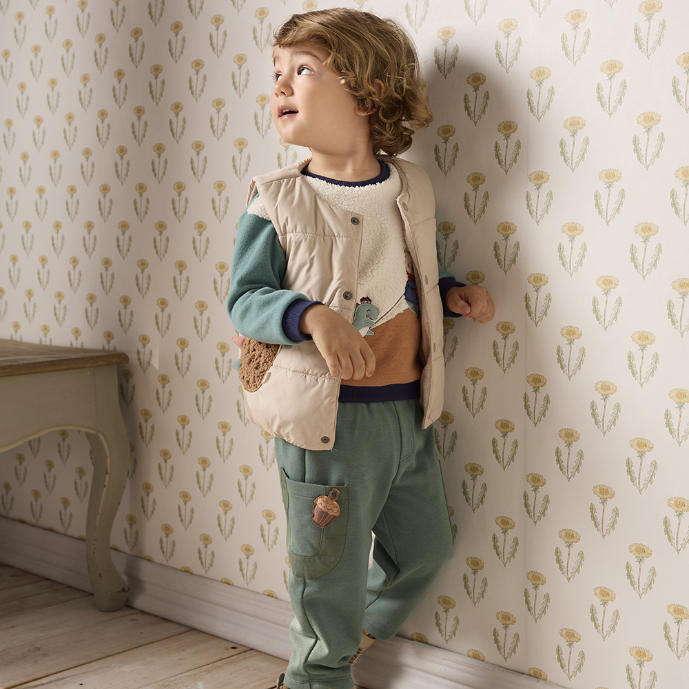 PIPPY 小刺蝟暖暖鋪棉背心 卡其