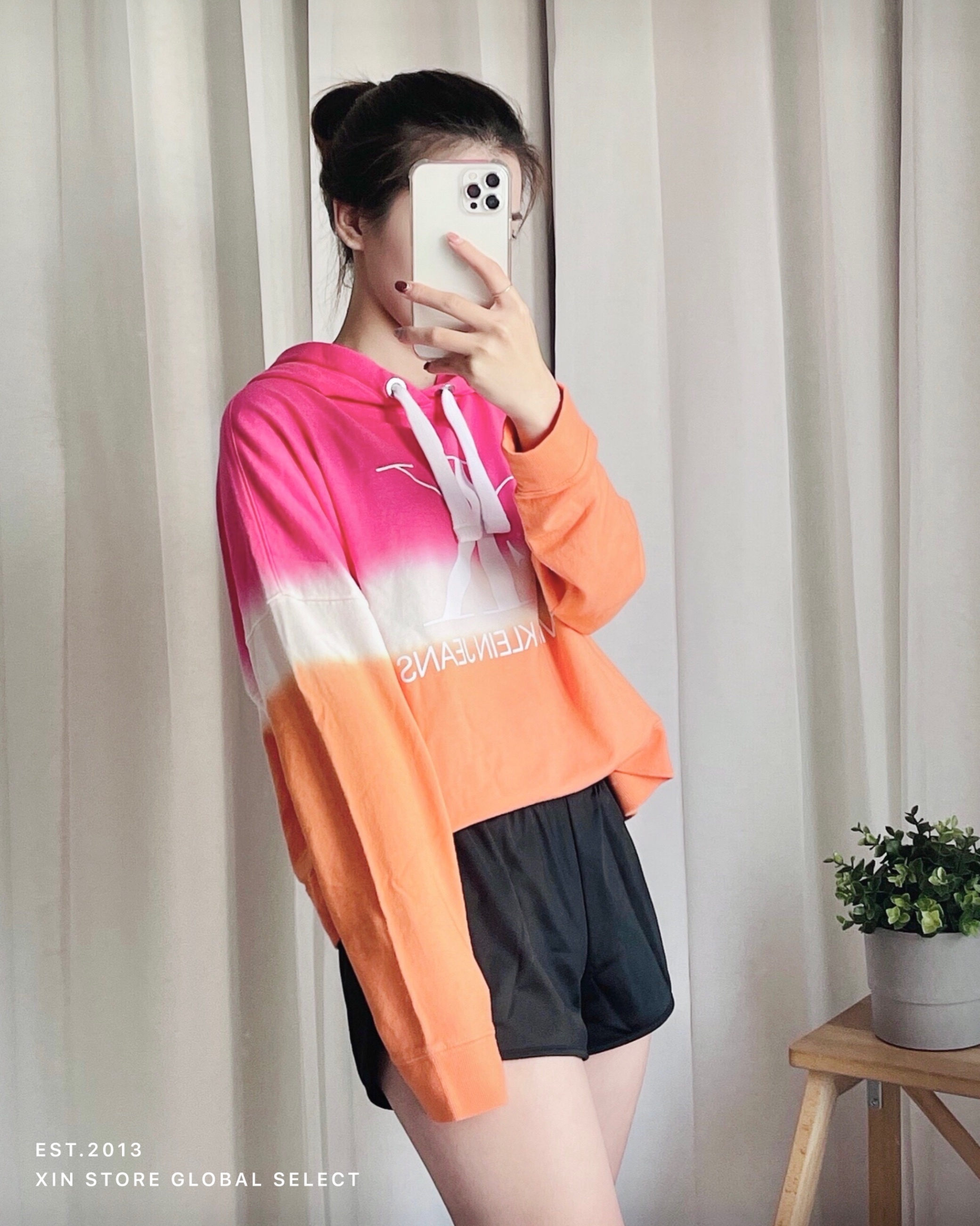 【現貨】Calvin Klein CK 渲染 帽Tee 白 藍 粉橘