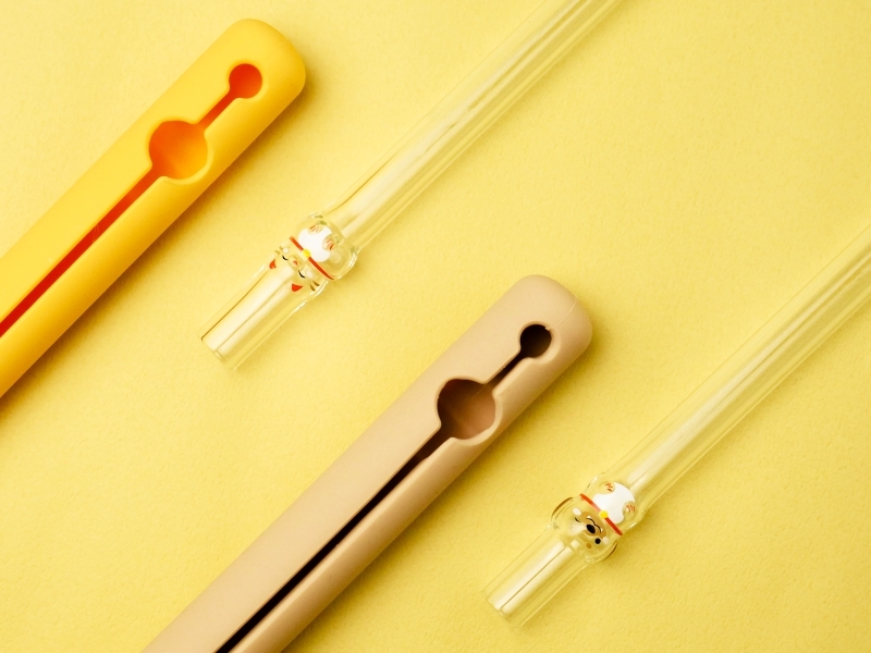 招財貓玻璃吸管好玻環保玻璃吸管