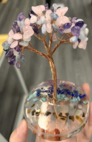 臺灣【水晶轉運樹】戀愛祈願-粉水晶水晶樹+紫水晶碎石