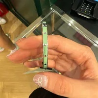 [S] KATE SPADE O0RU2565 SPOT THE SPADE ENAMEL HINGED BANGLE,SAGE, 196021509292 (SKS1310)