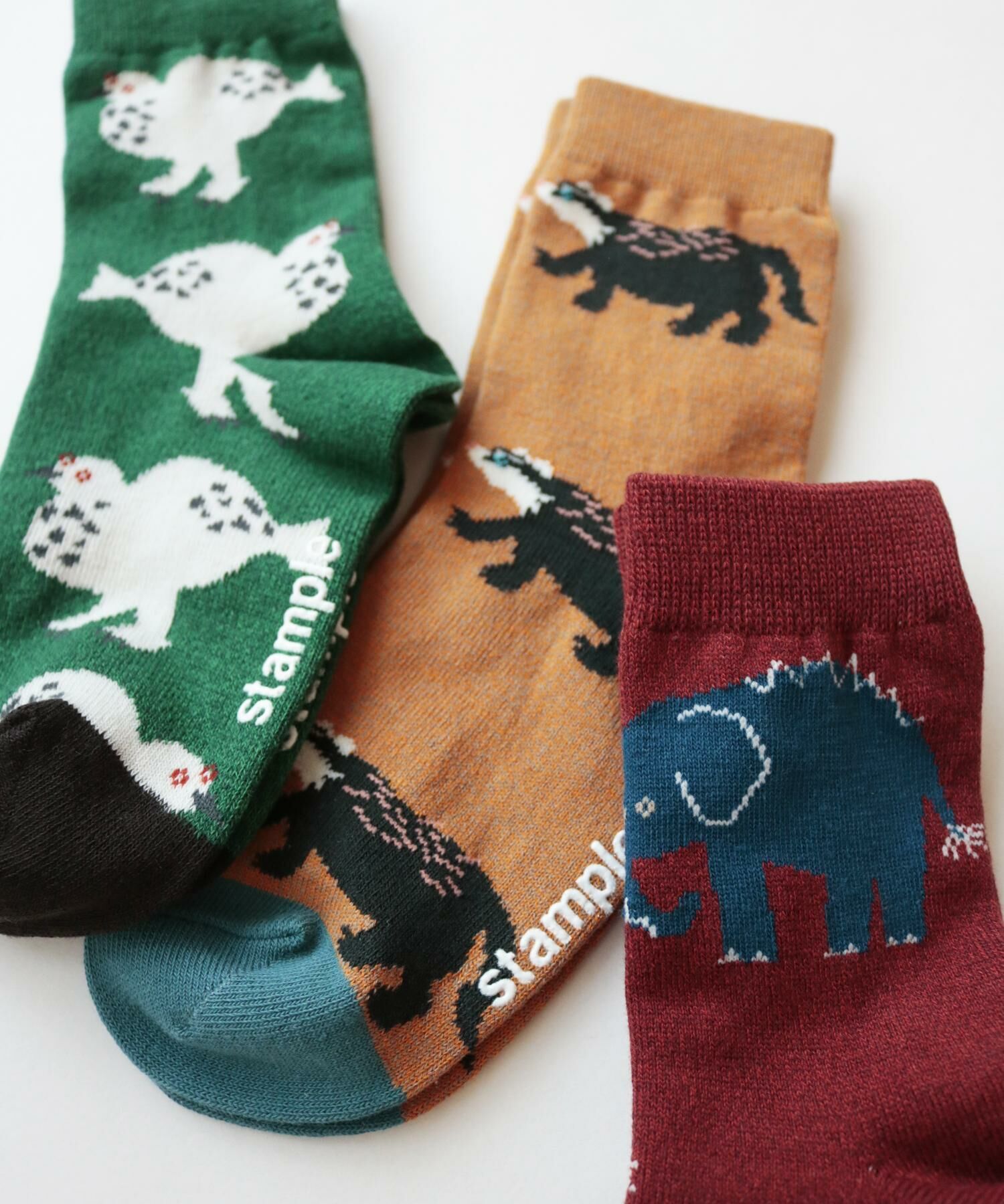 日本 stample 年度新款 - 動物滿版圖樣 (3雙1組)73013