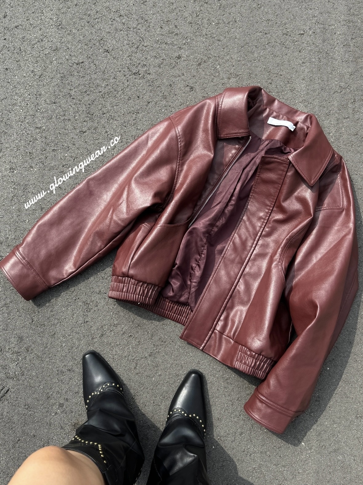 時髦擔當🍷安哥拉紅皮革外套