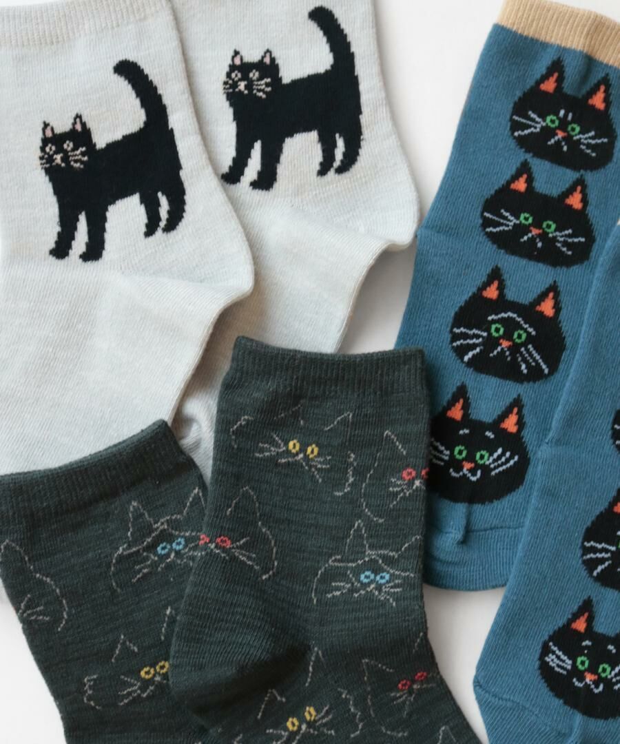 日本 stample 可愛貓咪圖樣襪款 (3雙1組) 73010