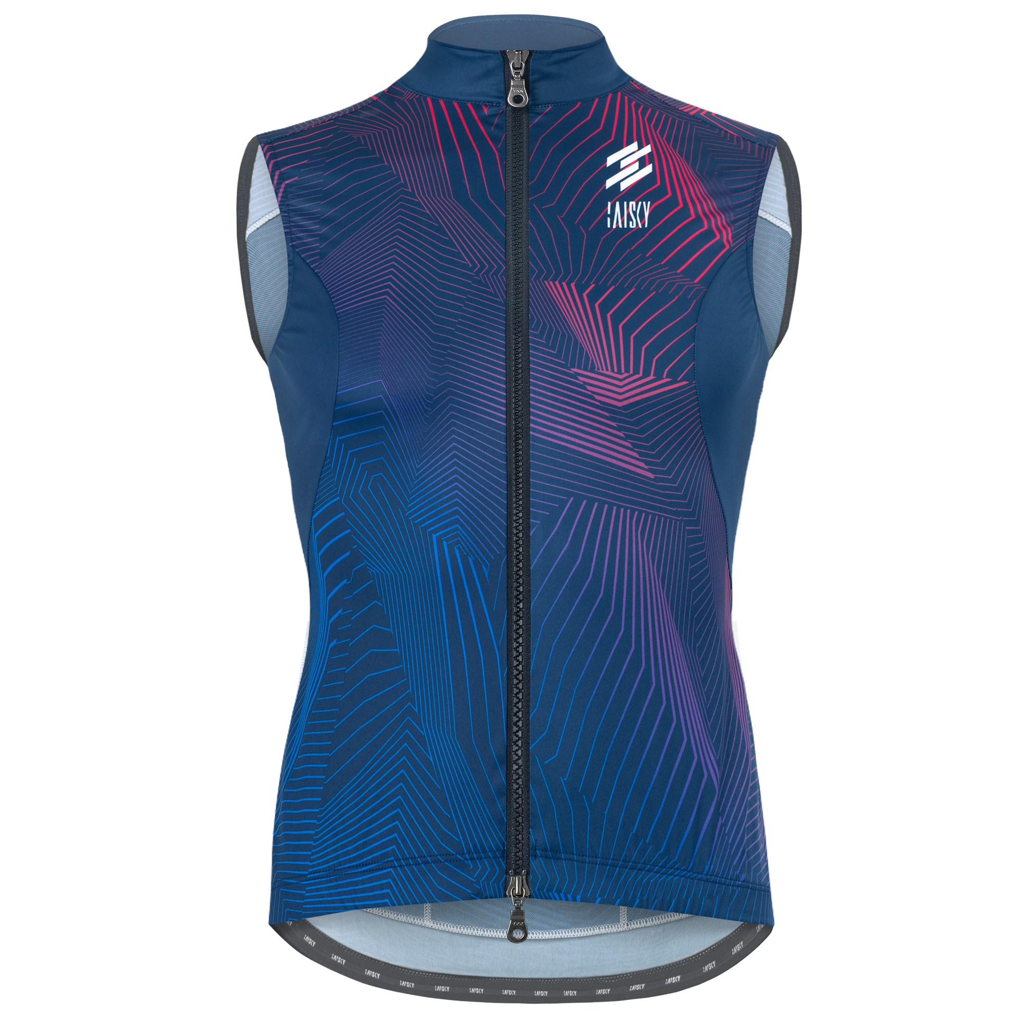 男款雙拉鍊防風背心  熾熱 藍