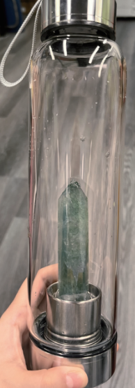 臺灣能量玻璃瓶【水晶能量水瓶】水晶能量杯-綠水晶