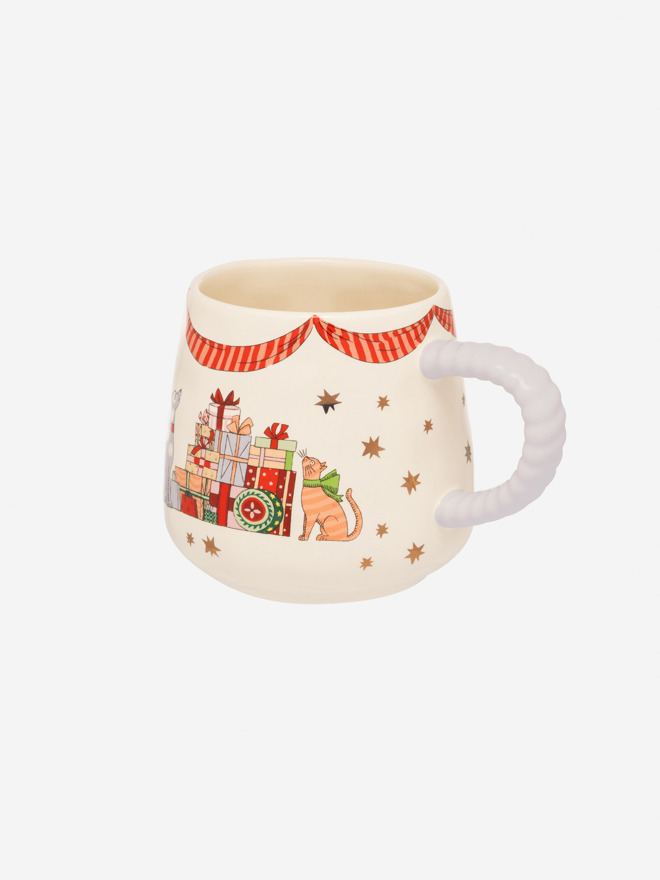 Christmas 造型手柄陶瓷牛奶杯