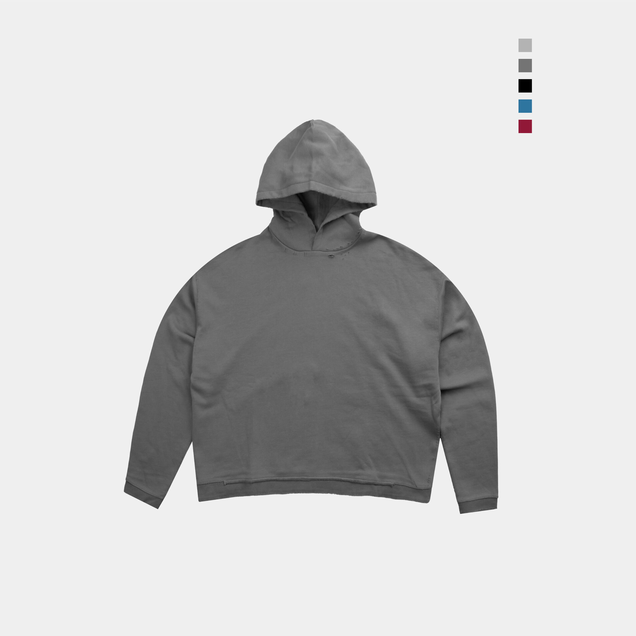 SIMON MADE HL-2404 OVERSIZE 寬短 糜爛 破壞 帽T