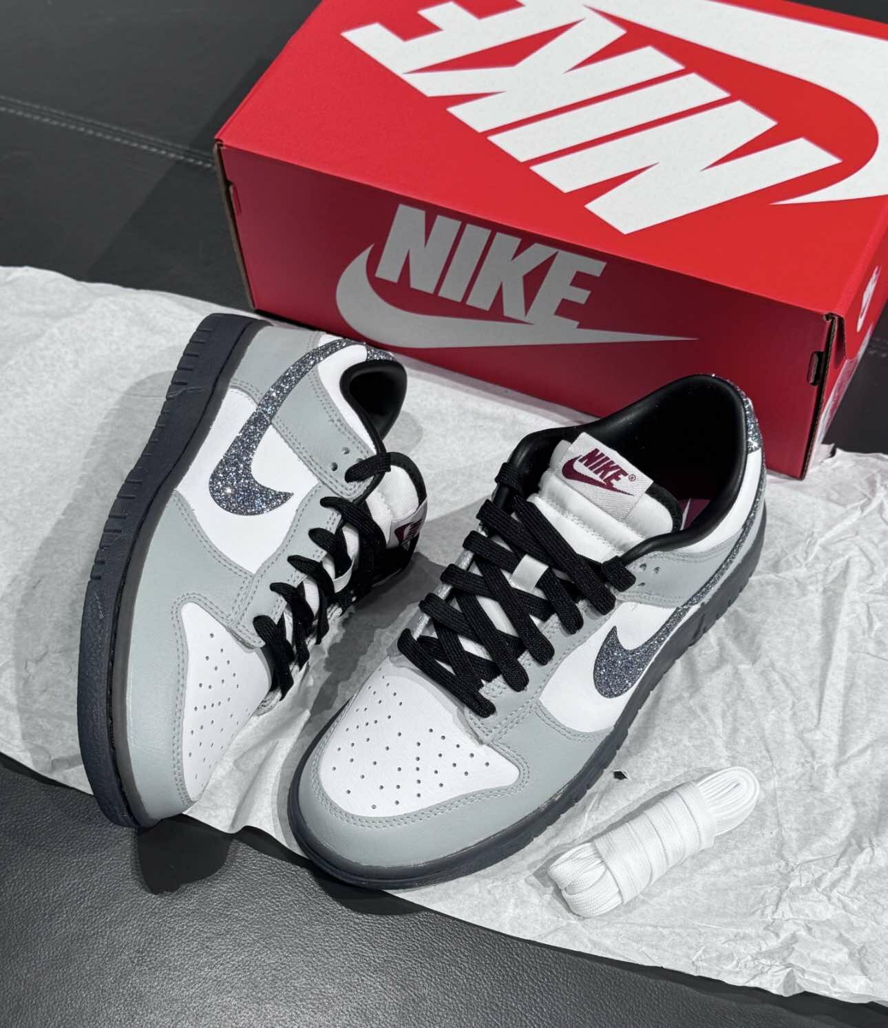 Nike Dunk Low LX 細閃晶鑽 灰白 冰晶底