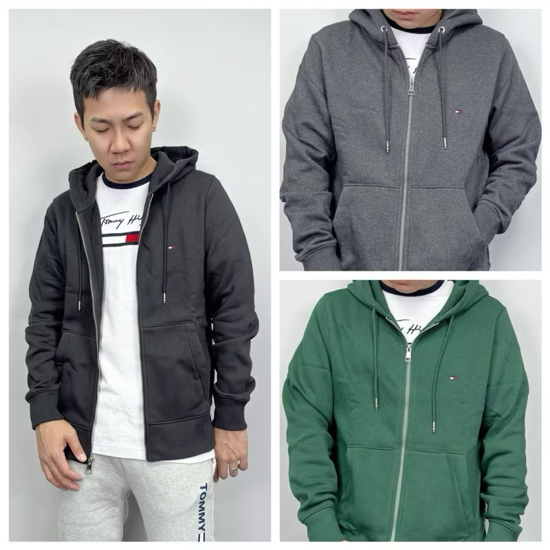 Tommy Hilfiger 24新款 素面 內刷毛 連帽外套