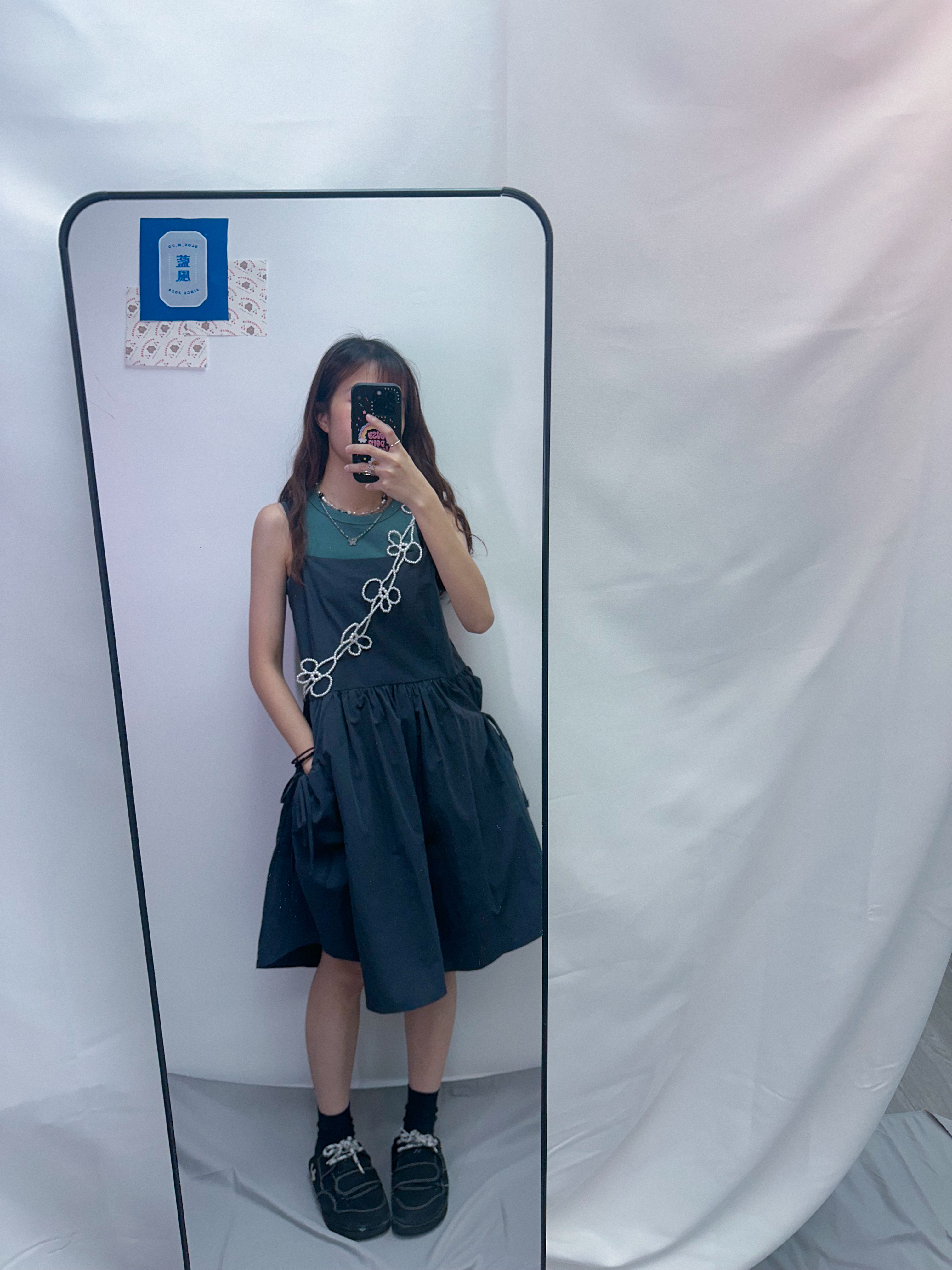 縫線入肩背心（紅/綠）