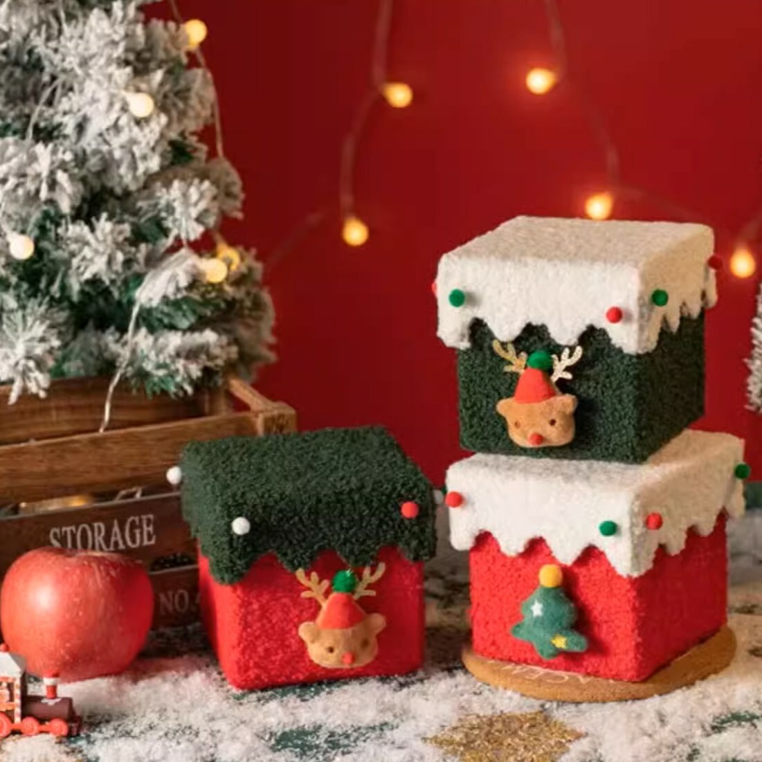 《4961》可愛質感聖誕絨布禮盒