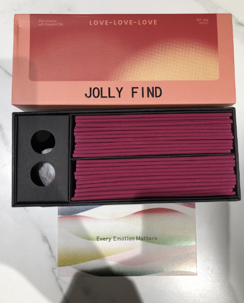 JOLLY FIND天然晶石線香(紅色)大馬士革玫瑰香