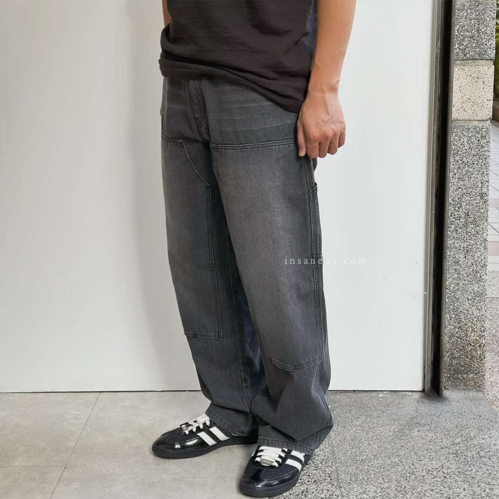 BEAMS 牛仔 畫家褲 長褲 牛仔褲 灰 黑