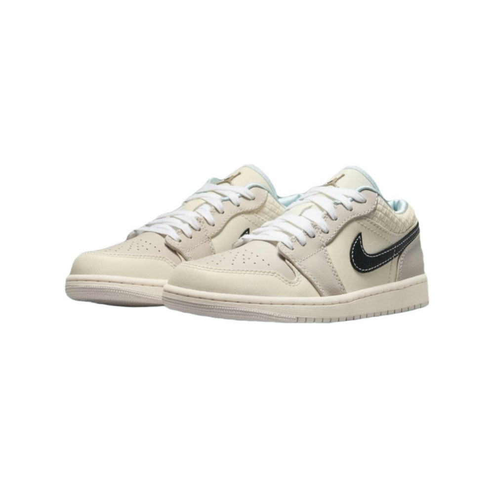 W Nike Air Jordan 1 Low Sanddrift 椰奶編織 白皮革 HQ3440-101