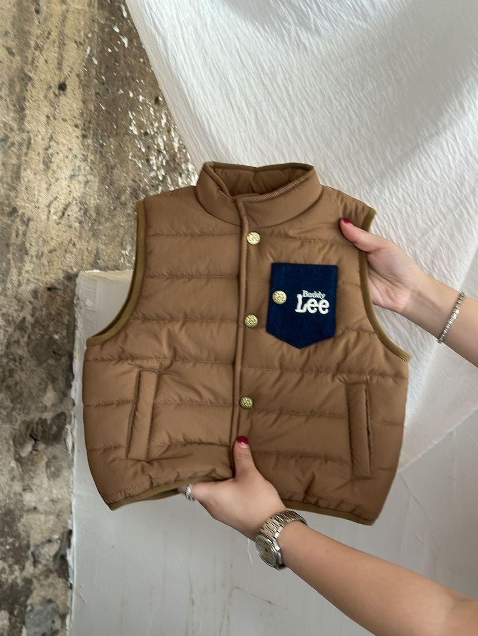 兒童Lee夾棉啪扣馬甲-2401678