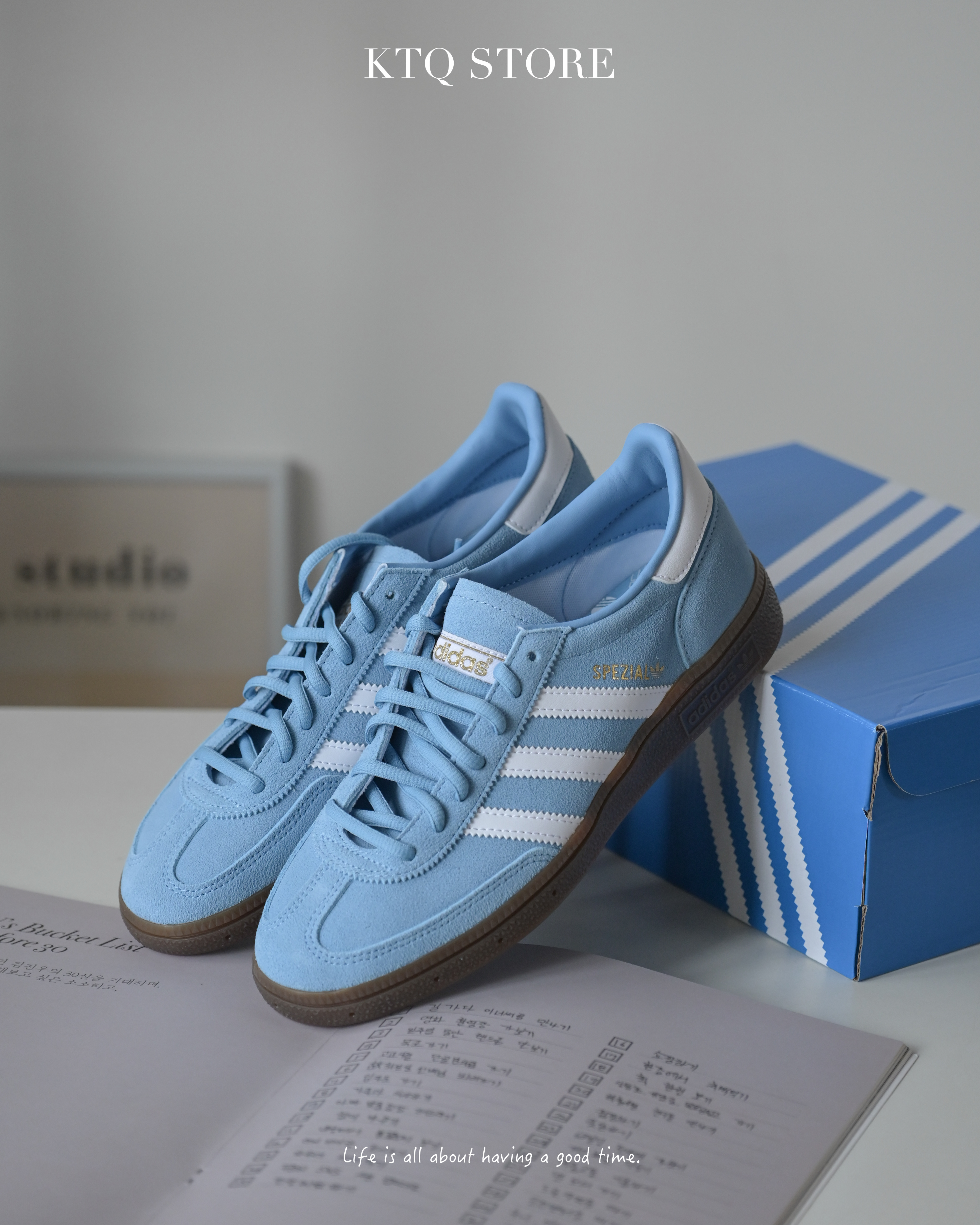 KTQ STORE ‧ Adidas Originals Handball Spezial 天空藍 焦糖底 復古 麂皮德訓鞋 BD7632