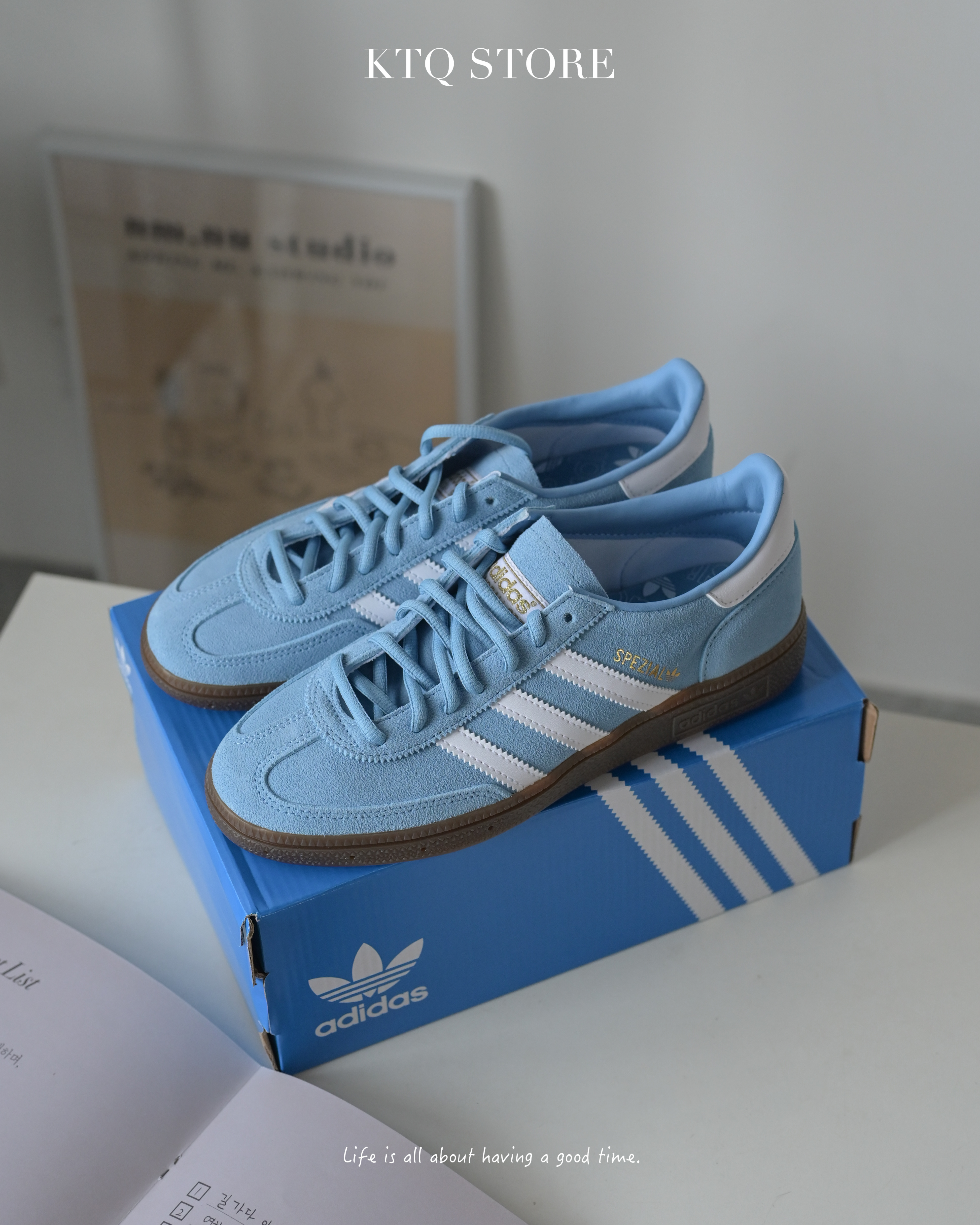 KTQ STORE ‧ Adidas Originals Handball Spezial 天空藍 焦糖底 復古 麂皮德訓鞋 BD7632
