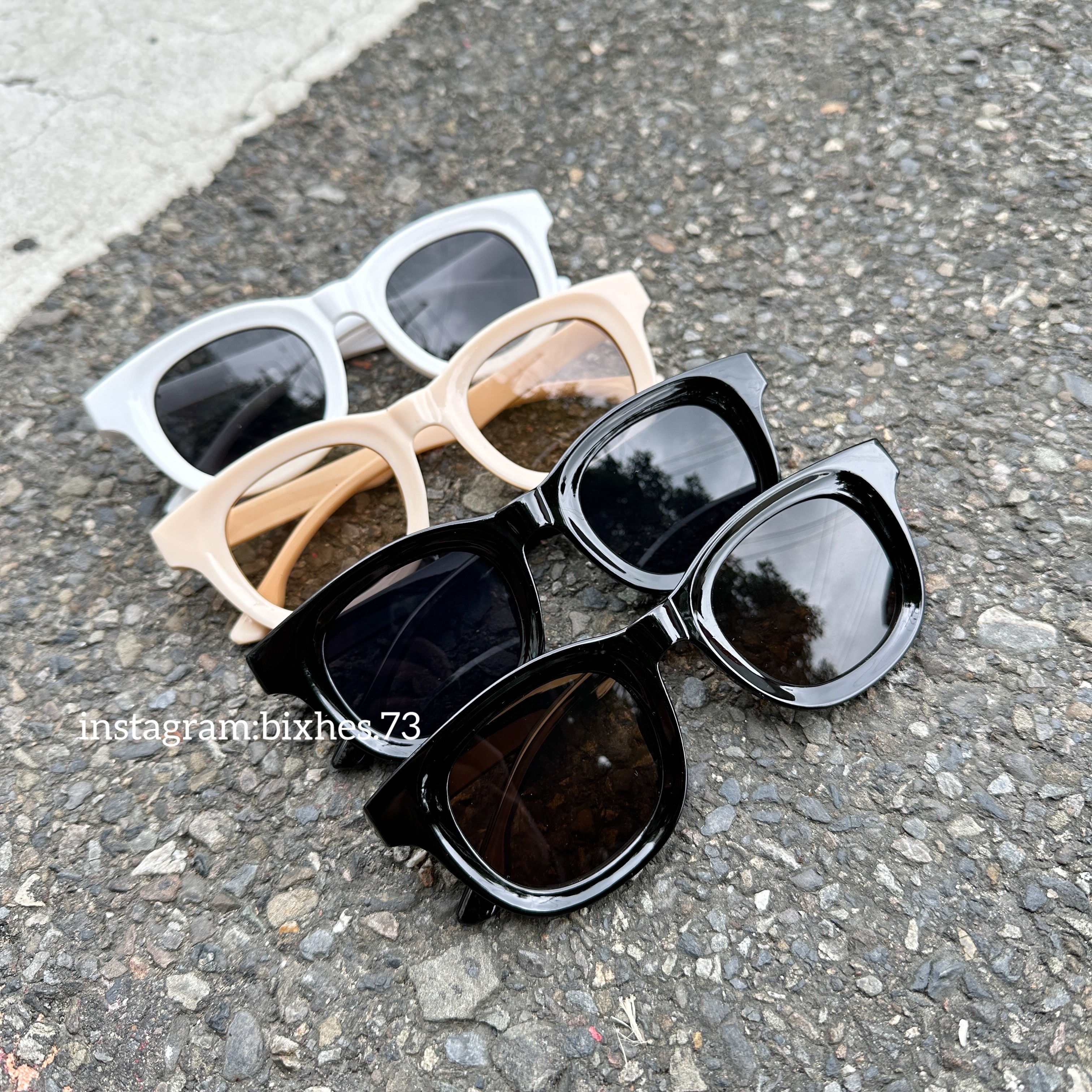 超粗圓膠框墨鏡(J00020)