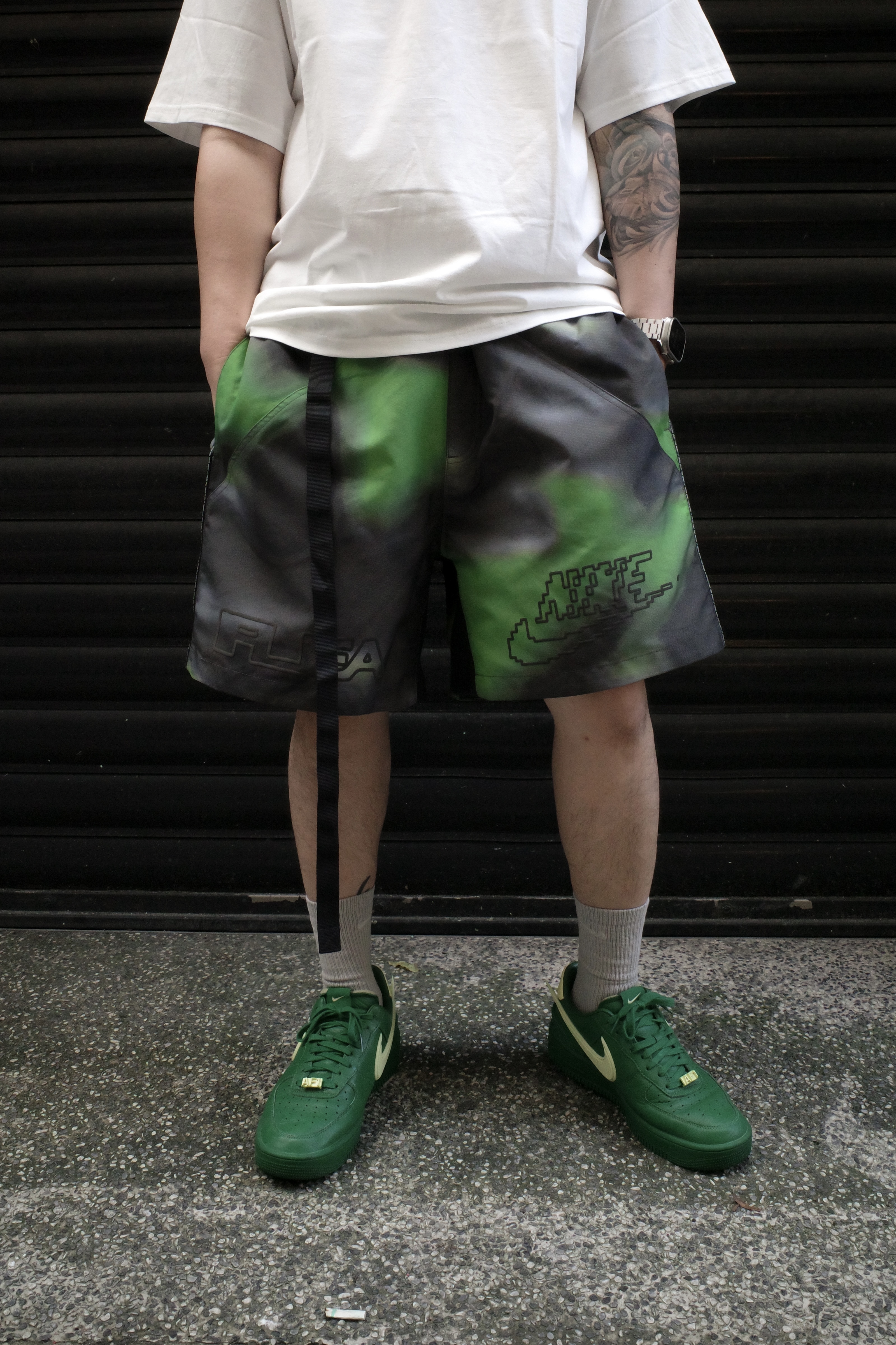 Nike x CPFM 短褲 潑墨綠