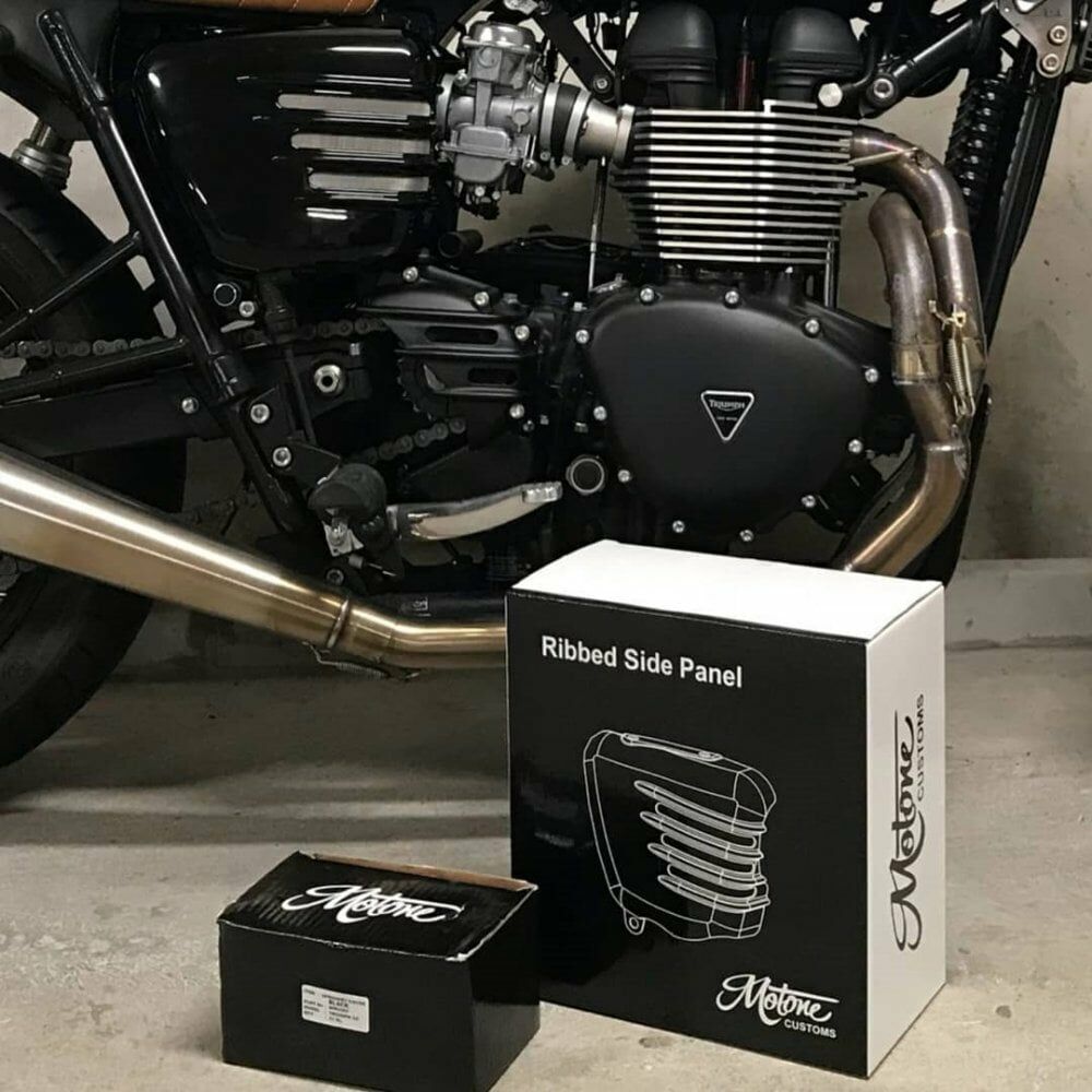 Motone 水冷 T120 專用 鰭片 側蓋 亮黑