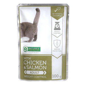 Nature's Protection 雞肉三文魚 成貓體重控制 貓主食濕糧 100g
