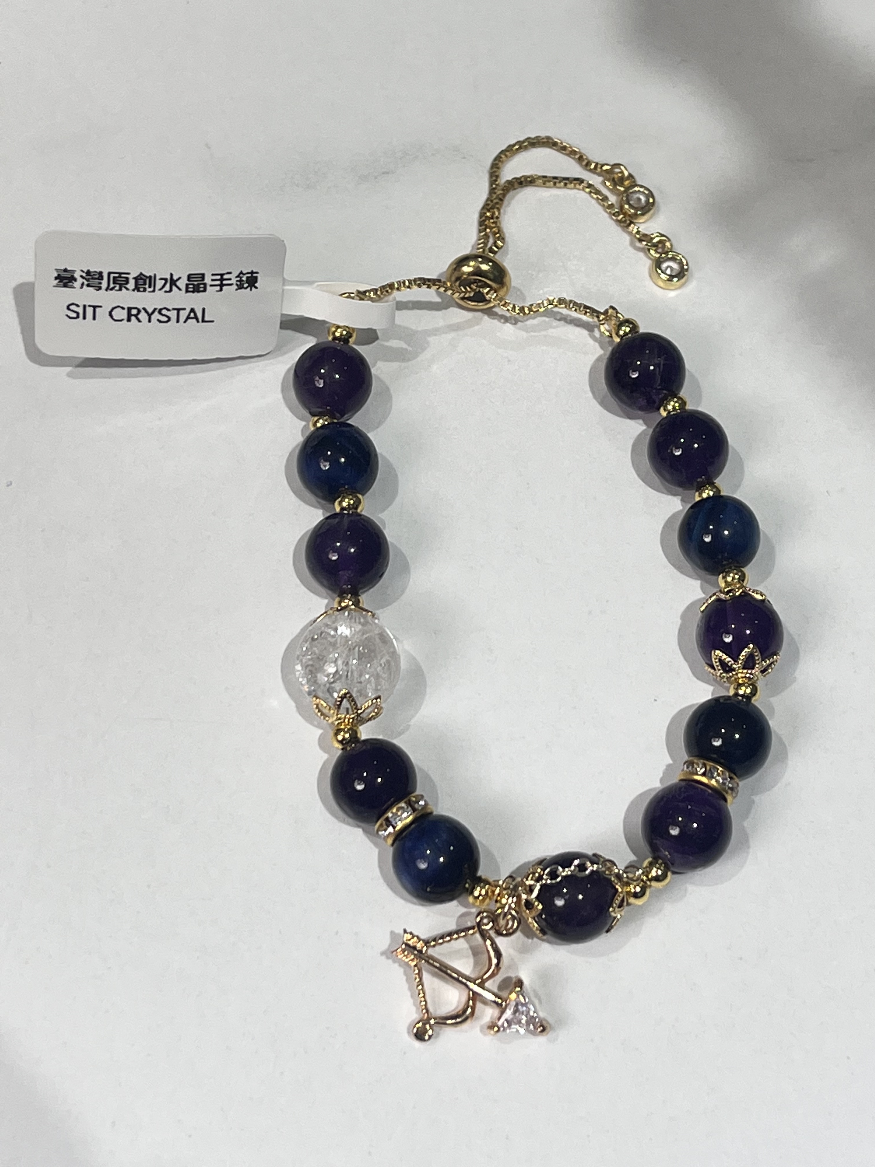臺灣原創手鍊SIT CRYSTAL天然水晶十二星座原創手鏈-射手座