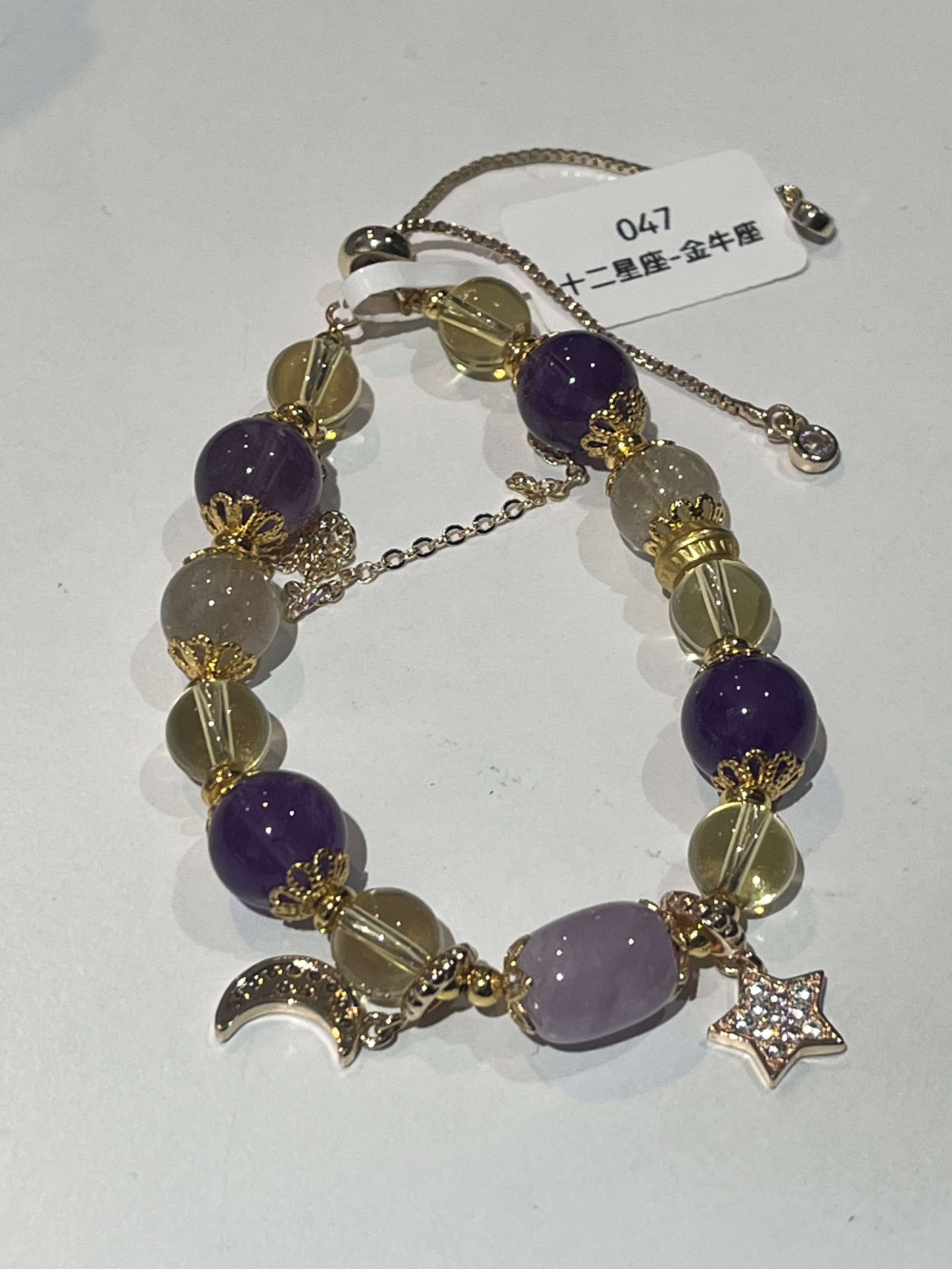 臺灣原創手鍊SIT CRYSTAL天然水晶十二星座原創手鏈-金牛座