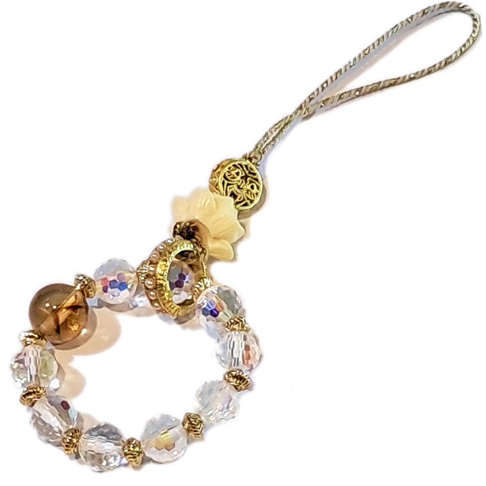 蓮花&黃晶&水晶手機掛飾【十方】153751