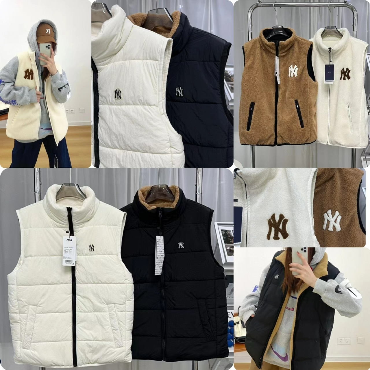 MLB 羊羔毛底雙面背心-2401681