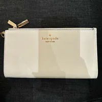 [S] KATE SPADE KC588 MADISON DOUBLE ZIP WRISTLET SAFFIANO LATHER,MERINGUE, 196021444111 (SKS1346)