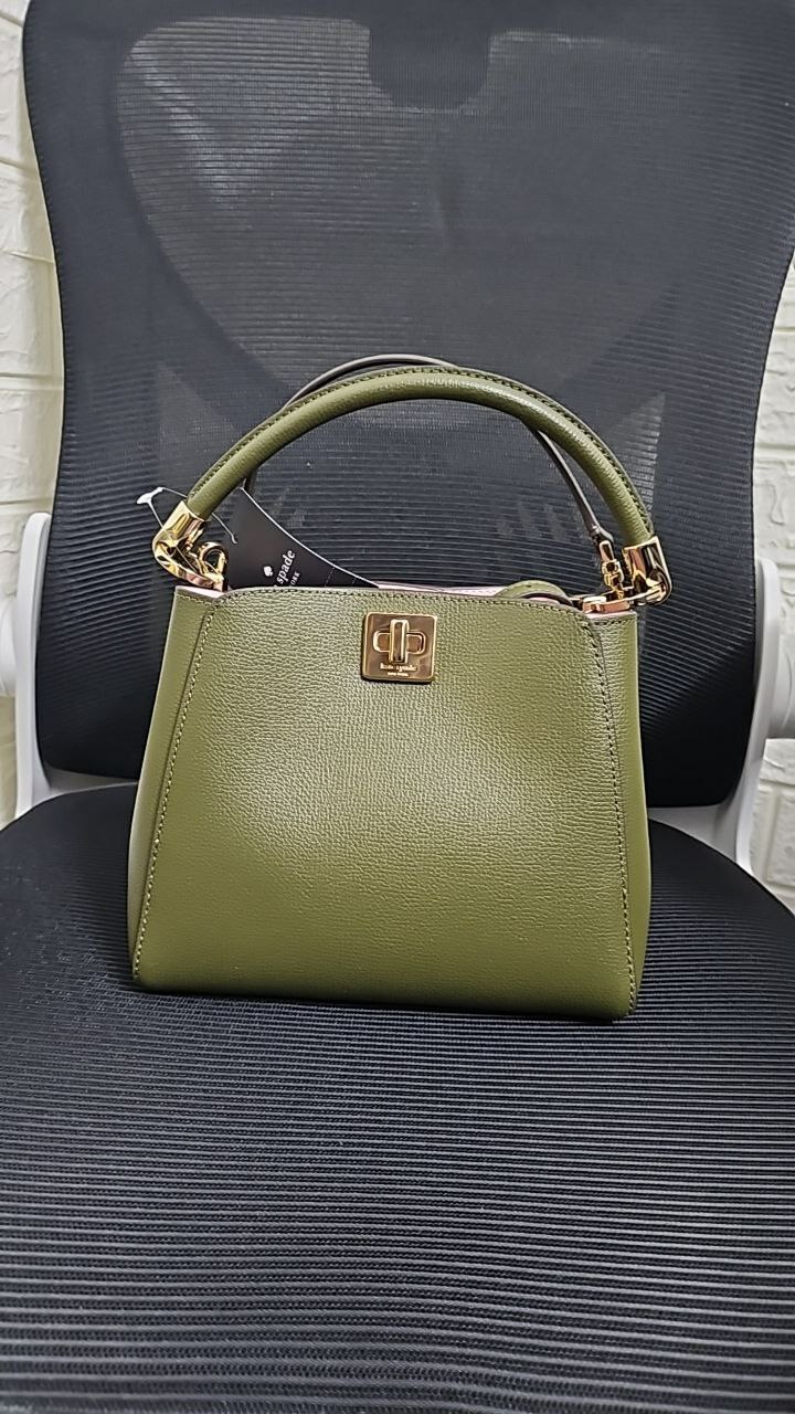 [S] KATE SPADE KF553 PHOEBE REFINED GRAIN LEATHER TOP HANDLE SATCHEL,SEAWEED, 196021505706 (SKS1351)