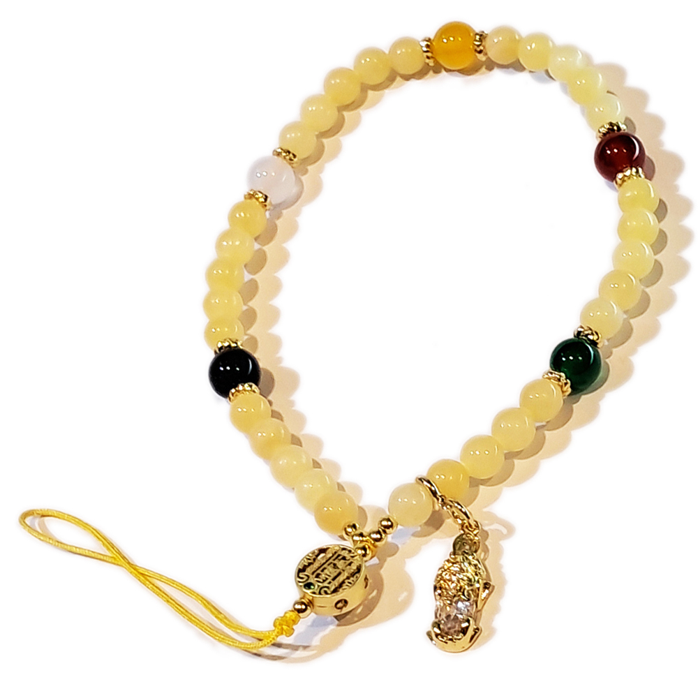 豼貅{鋯石}黃玉手腕掛繩【十方】153752