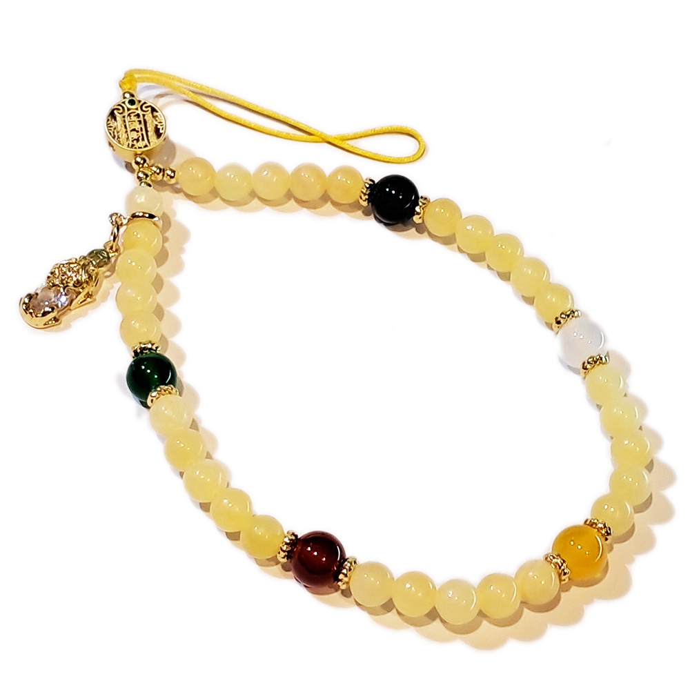 豼貅{鋯石}黃玉手腕掛繩【十方】153752