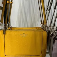[S] KATE SPADE KH430 LENA DBL COMP CB PEBBLED LEATHER, DAFFODIL, 196021504303 (SKS1359)