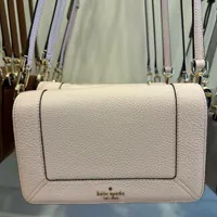 [S] KATE SPADE KH784 LENA PEBBLED LEATHER SM FLAP CROSSBODY,SHIMMER PINK, 196021504013 (SKS1367)