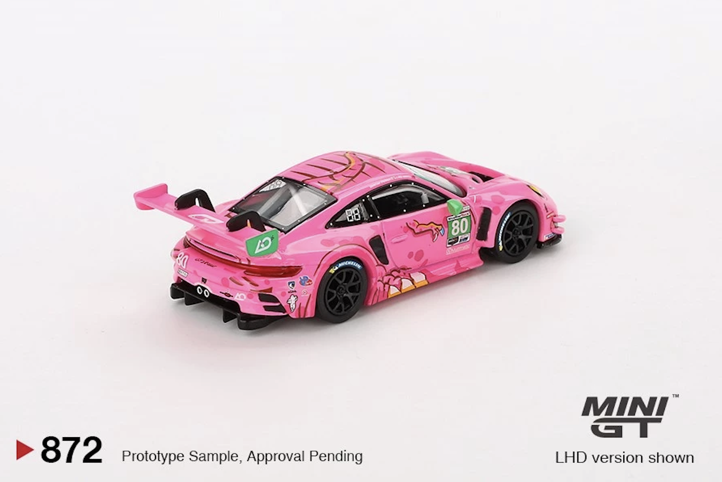 【預訂】Mini GT #872 Porsche 911 GT3 R #80 AO Racing  2023 IMSA VIRginia Roxy
