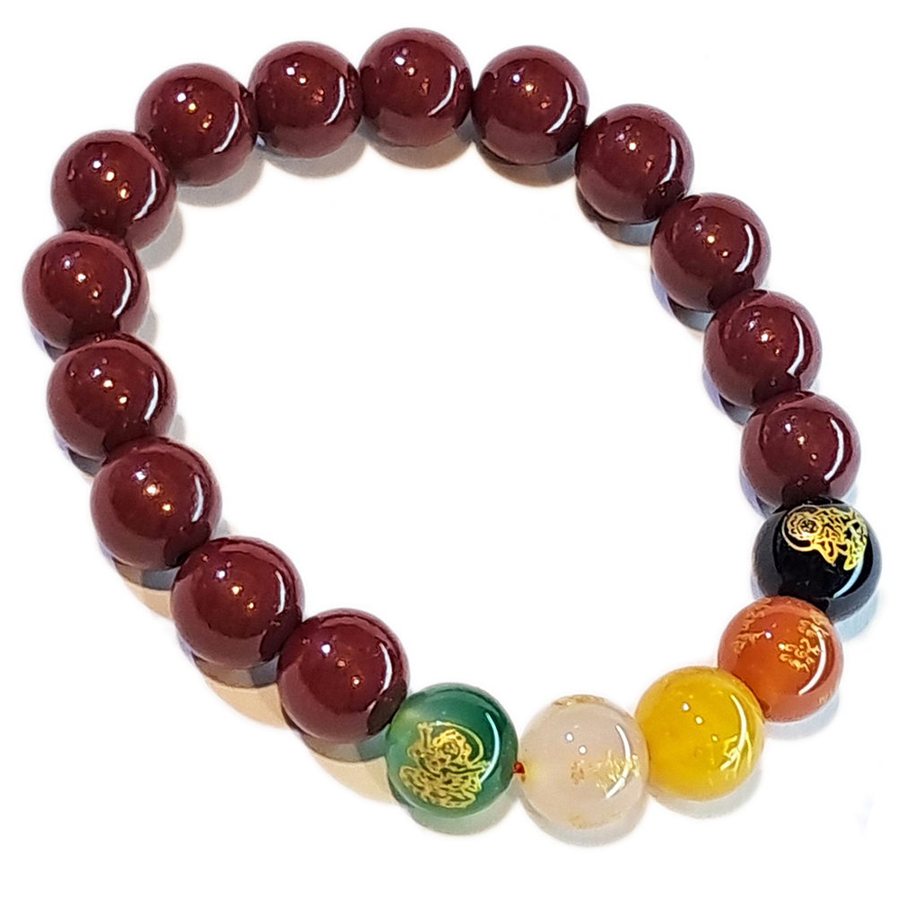 五路財神五行珠&硃砂手珠10mm【十方】153767
