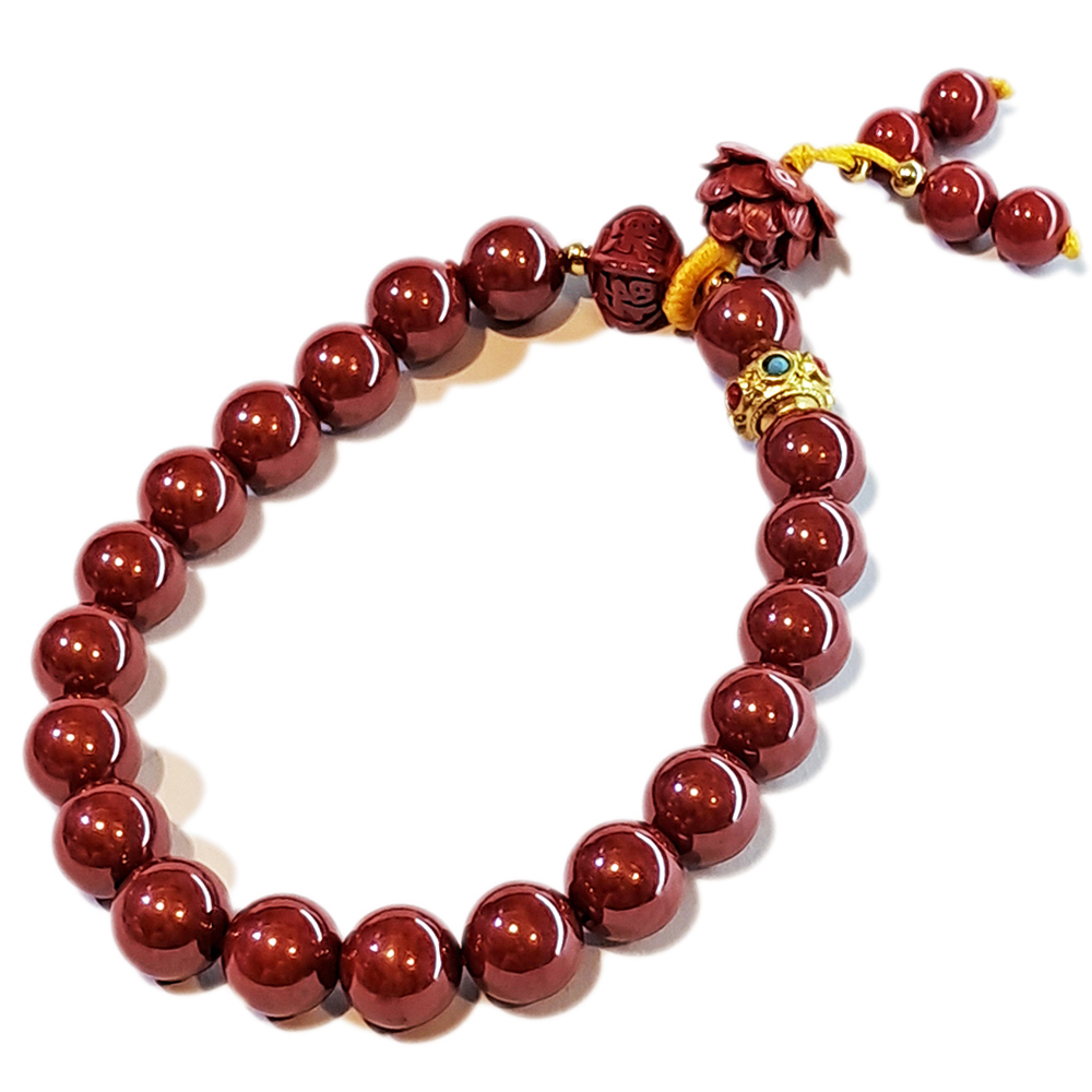 蓮花&福&帝王硃砂手珠8mm【十方】153771