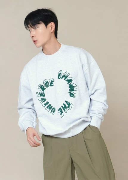 心型刺繡運動衫大學T