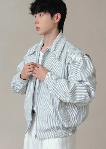 (韓國獨家特價)Reason簡約清新條紋夾克外套