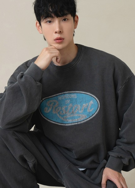 Restart水洗運動衫大學T