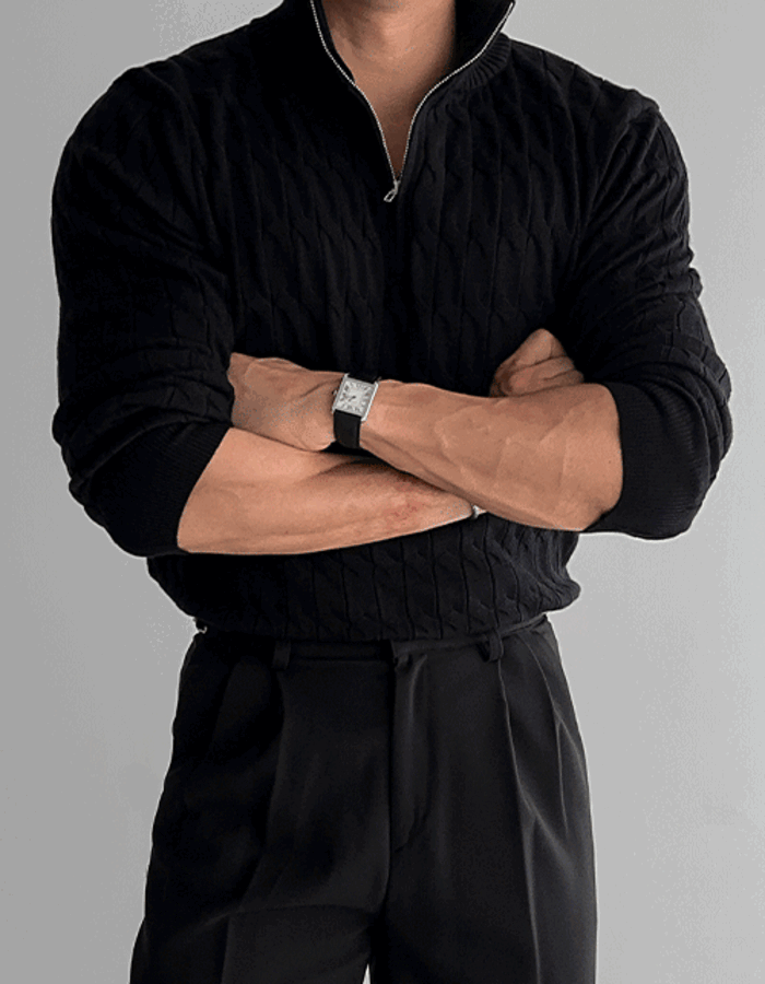 Peel Cable半拉鍊針織上衣