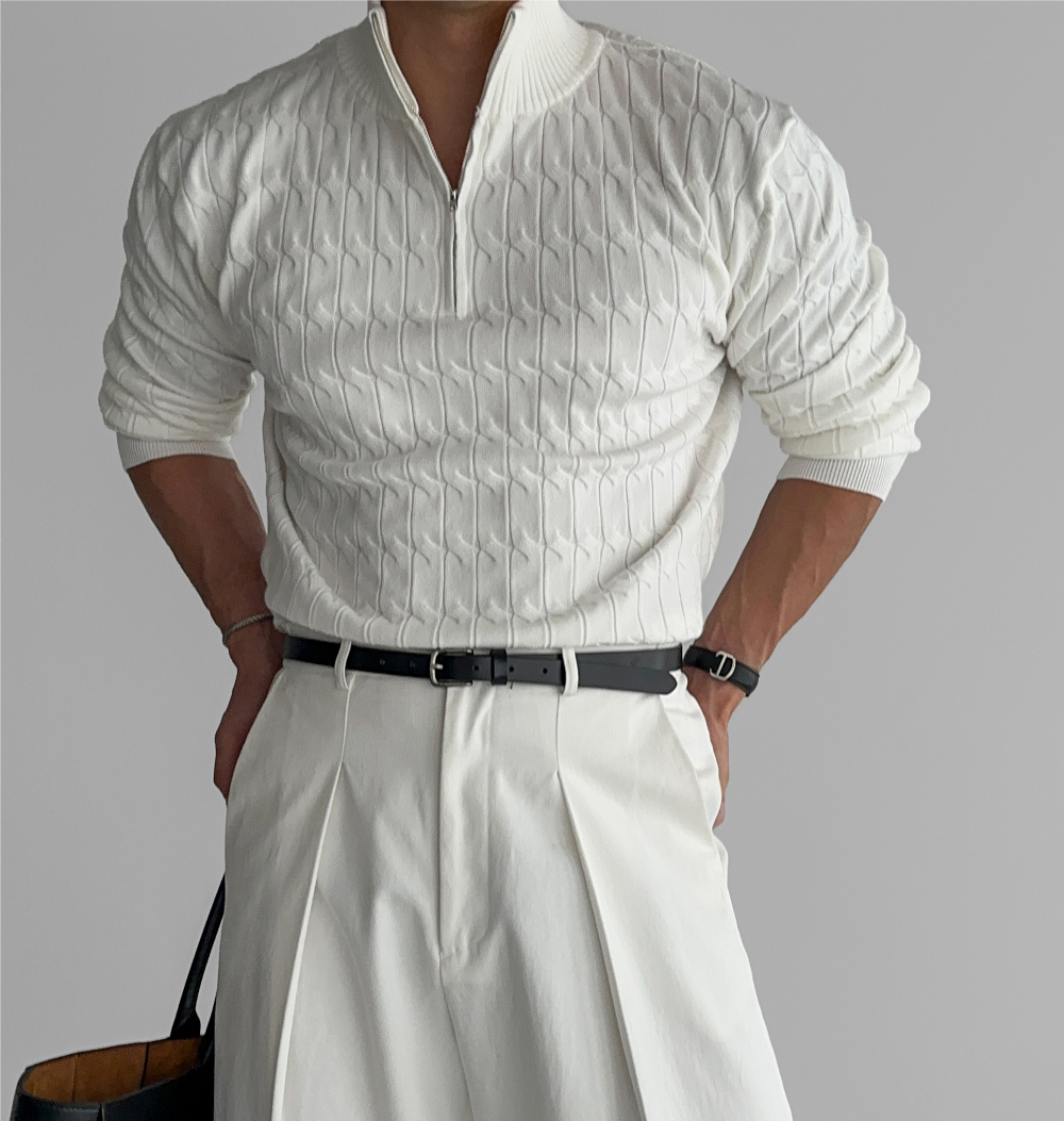 Peel Cable半拉鍊針織上衣